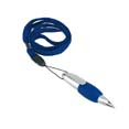 stylo a bille avec lanyard bleu 