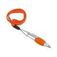 stylo a bille avec lanyard orange 